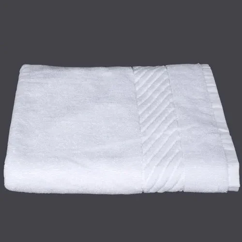 30×60 Inch White Cross Border Bath Towel