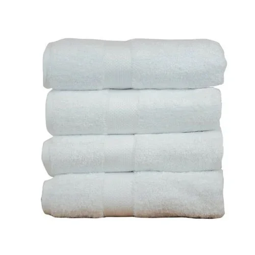 30×60 Inch White Plain Bath Towel