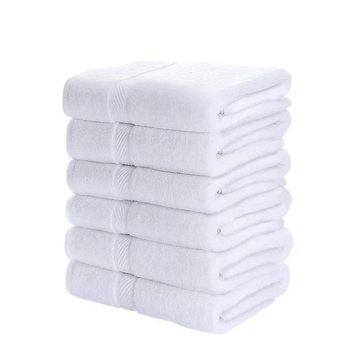 30×60 Inch White Plain Bath Towel