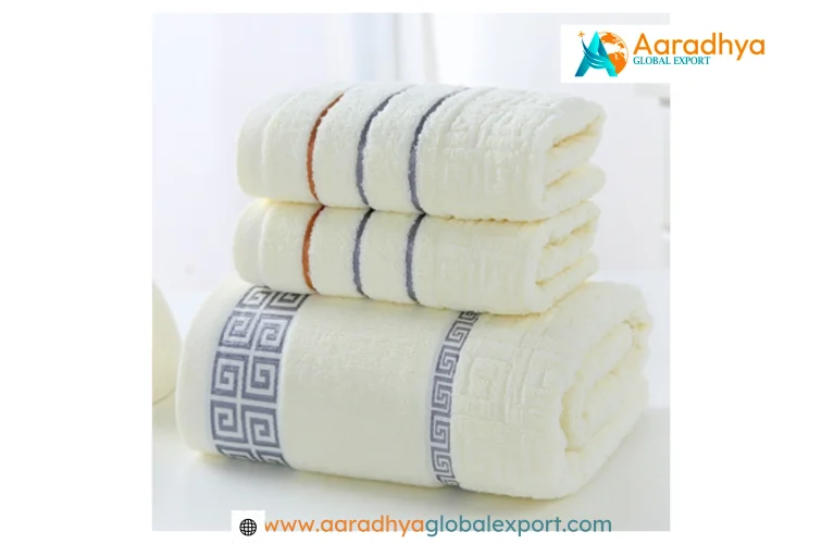 White Dobby Border Towels